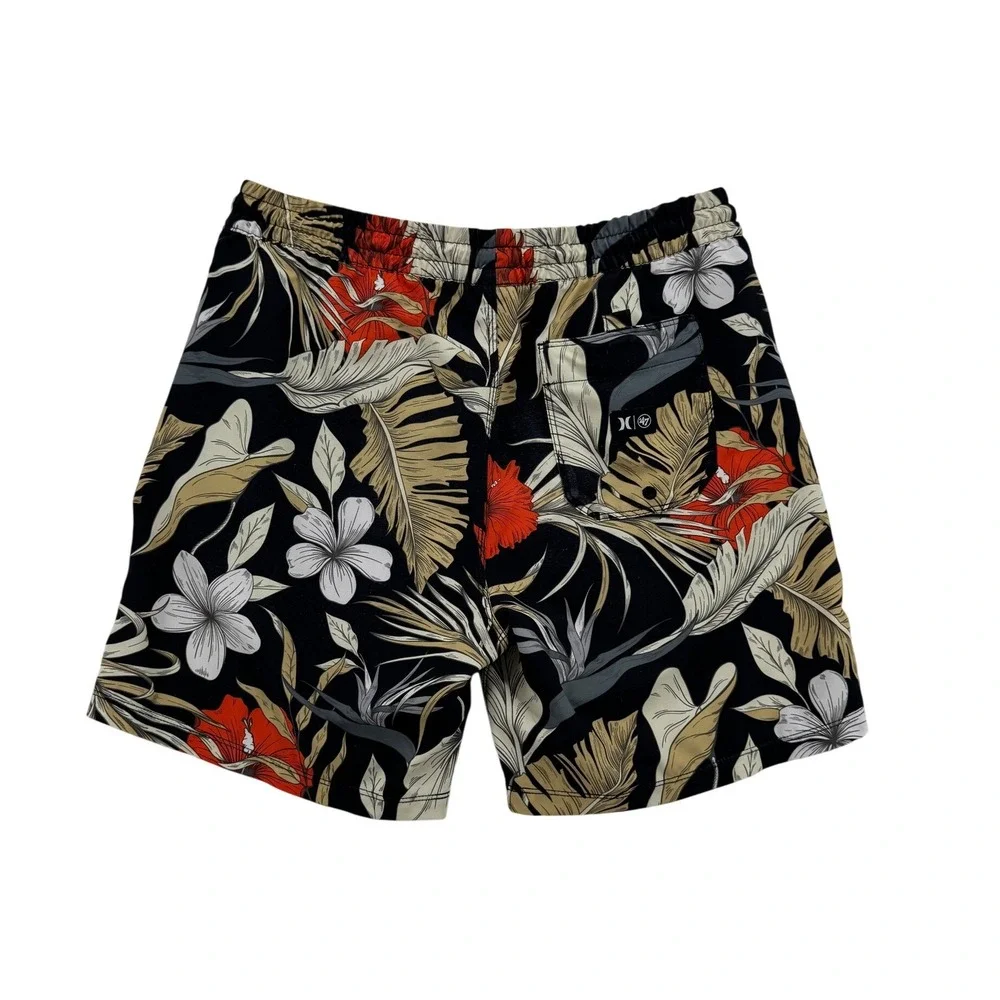 Hurley 47 San Francisco Giants Shorts Mens M Black Floral Excellent Board Trunks